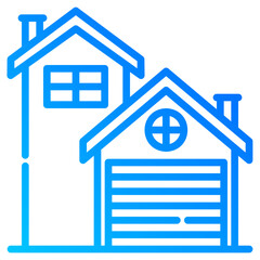 house. vector single icon with a dashed line gradient style. suitable for any purpose. for example: website design, mobile app design, logo, etc.