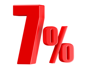 7 Percent Off Sale Red Number 3D