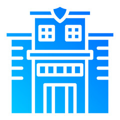 police station. vector single icon with a solid gradient style. suitable for any purpose. for example: website design, mobile app design, logo, etc.