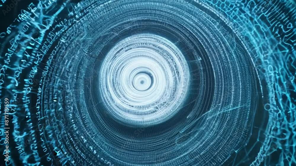 Aufkleber A hypnotic spiral of data, where lines and dots swirl inward, revealing the hidden patterns and connections within complex systems.