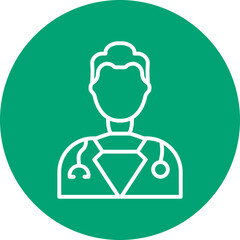 Doctor line circle icon