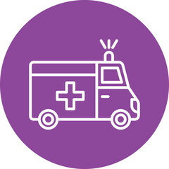 Ambulance line circle icon