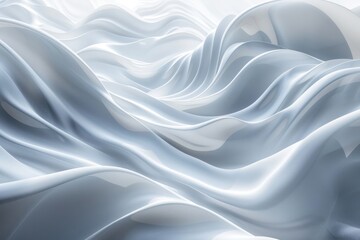 Obraz premium The image is a close up of a white fabric with a wave pattern