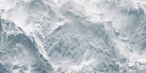 Obraz premium Abstract White Wavy Metallic Surface Futuristic Industrial Background with Fluid Metallic Patterns