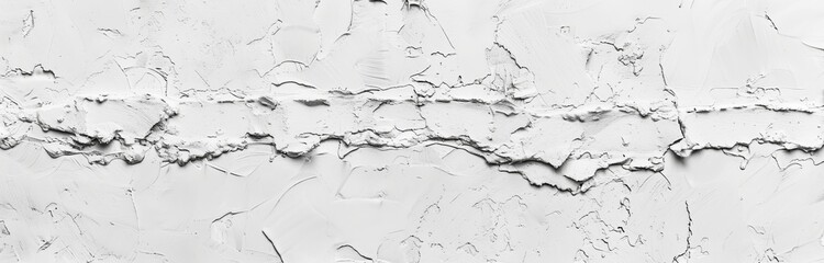 Fototapeta premium A panoramic wall paper background in white light seam with grey paint limestone texture. Wide Back flat subway concrete stone floor concept with a surreal granite quarry stucco surface panorama.