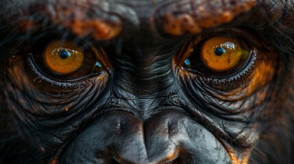Close-up portrait of a bonobos eyes