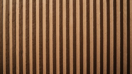 Kraft cardboard texture with vertical stripes. Paper cardboard background. Natural corrugated carton sheet.