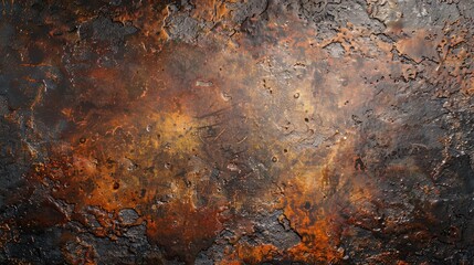 Rustic metal background with central space for creative content in a horizontal layout