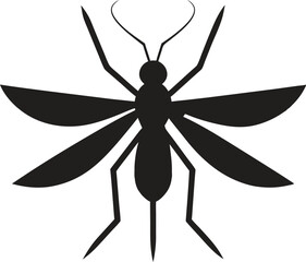 Detailed Mosquito Silhouette Vector Illustration