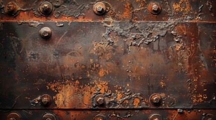 Rusty iron wall with space for text