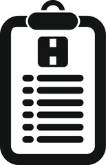 Medical clipboard showing patient list with hospital icon for emergency room or doctor's office