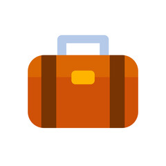 Fototapeta premium Leather Suitcase Vector flat design | Front View of Vintage Bag | Vacation and Travel Concept vector for website, banner, poster, etc.