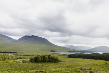 Overcast Day in Glencoe Valley with Lake View