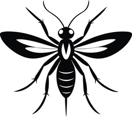 Detailed Mosquito Silhouette Vector Illustration