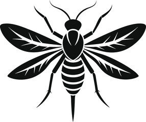 Detailed Mosquito Silhouette Vector Illustration