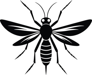 Obraz premium Detailed Mosquito Silhouette Vector Illustration