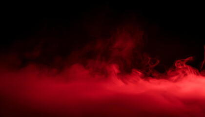 Red thick smoke floating on black background