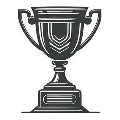A silhouette champion winner trophy icon and symbol