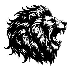 A silhouette roaring lion