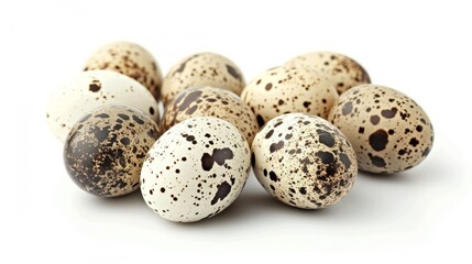 Fototapeta premium Quail eggs on white background