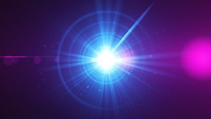 abstract purple light background.Red and blue light rays background	