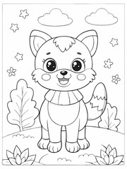 Fototapeta premium delightful coloring pages, featuring cute and whimsical designs of a llama and a fox. Perfect for young artists, these pages provide a fun and engaging activity that encourages creativity and fine mot