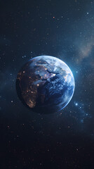 Naklejka premium Wide angle shot of Earth from space