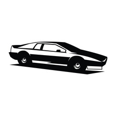 Obraz premium 1976 Spirit of the lotus appears from the side on a white background. saved silhouette. best for logos, badges, emblems, car industry.