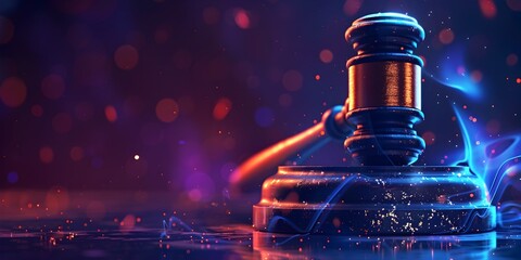 Auction Gavel and Digital Bids Displayed for Exciting Online Business and E Commerce Event