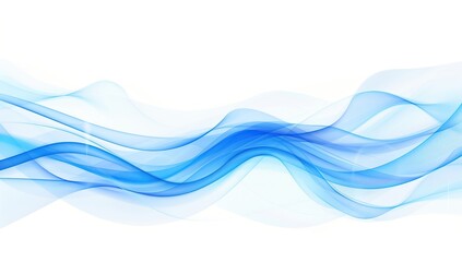 Naklejka premium Abstract Blue Waves on White Background