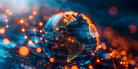 Interactive Global Communication Network with Holographic Touchpoints on 3D Rendered Sphere