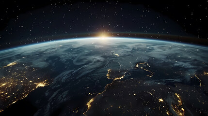 Obraz premium Wide angle shot of Earth from space