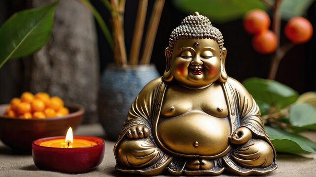 Feng Shui Items Laughing Buddha for Luck and Health. Balance the Flow of Energy