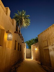 Small Arabic old street at night