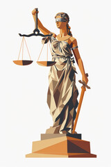 Obraz premium Statue of lady justice holding scales and sword, symbolizing law, fairness, and legal system