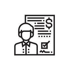 Staff training contract outline icon Vector, Business office Design,