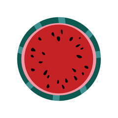 Cut watermelon. Summer's juicy fruit. Berry. Vector illustration. White isolated background.
