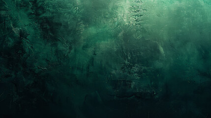 Obraz premium Wallpaper or web banner background, grunge gradient from green to black, grainy texture effect. Generative AI