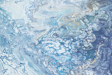 Abstract painting in fluid art technique