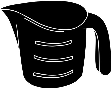 kitchen illustration cooking silhouette food logo cup icon spoon outline cook tool utensil measure object equipment teaspoon baking tablespoon shape measurement plastic measuring for vector graphic