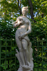Summer Garden. Statue &ldquo;Allegory of Voluptuousness", St.Petersburg, Russia 
