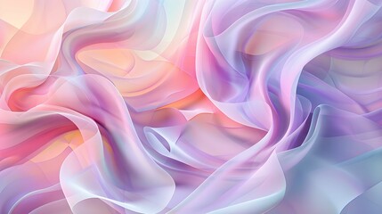 Obraz premium Abstract Fluid Shapes in Pastel Colors – Flowing Soft Curves and Delicate Hues 