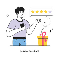 Delivery Feedback abstract concept vector in a flat style stock illustration