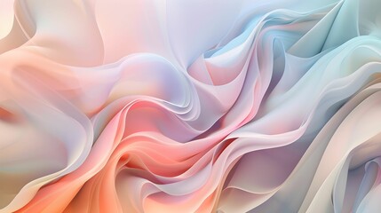 Obraz premium Abstract Fluid Shapes in Pastel Colors – Flowing Soft Curves and Delicate Hues 
