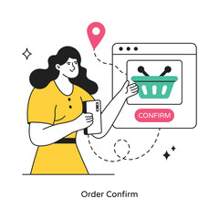 Order Confirm abstract concept vector in a flat style stock illustration