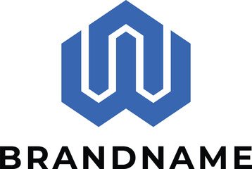 Initial letter WN NW logo. WN NW Monogram logo design template. Minimalist logo concept for business and company.