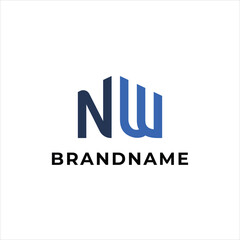 Initial letter WN NW logo. WN NW Monogram logo design template. Minimalist logo concept for business and company.