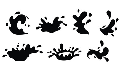 splash water vector, sillhouette water splashes