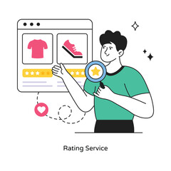 Rating Service abstract concept vector in a flat style stock illustration