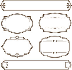 Vintage label design with monograms and frames